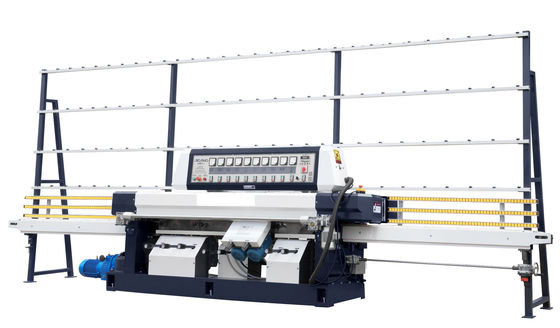 Straight line Glass edging machine 9 grinding head linear polishing machine